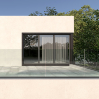 Système de main courante d'escalier en aluminium à canal en U, design moderne personnalisé, intérieur/extérieur, cadre sans cadre, verre trempé pour hôtels