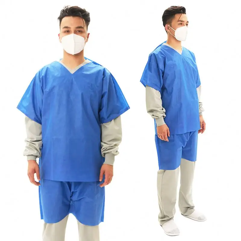 Wholesale Customized Patient Gowns White Ce Patient Spunlace Surgical Gown Sms Disposable Isolation Gown