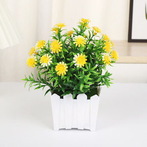Plantes artificielles en pot Yiwu Datuo Florist, clôture de marguerites, 18x21cm, décoration intérieure pour salon, entrée, mariage - Product Image 4