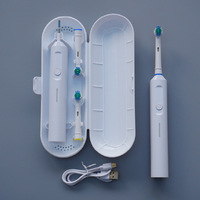 Brosse à dents à tête ronde étanche IPx7 Brosse à dents rotative rechargeable avec 2 têtes de brosse