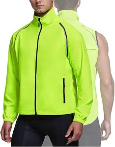 Custom Logo Running Cycling Vest Reflective Lightweight Windproof Winter Men's Cycling Jacket Bike Jersey Cycling Windbreaker