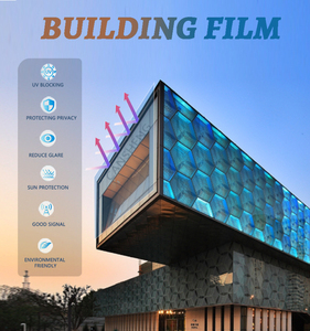 Película de vidrio de Color rojo rosa, pegatinas para ventana, película decorativa de construcción de hogar transparente bidireccional, película translúcida ligera - Product Image 2