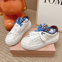 Baskets blanches à plateforme pour femme, style designer, de haute qualité, à double lacet, en cuir, décontractées, pour la marche quotidienne