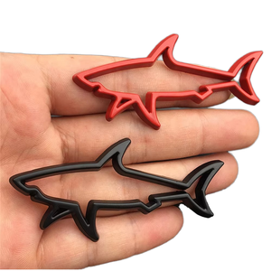Metal Shark Body Stickers For Fender Self Adhesive Fashion <b>Car</b> <b>Decals</b> Decorative Side Emblem - Product Image 1