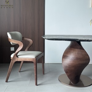 Ghế ăn bằng gỗ sồi hiện đại với ghế bọc vải-Đồ nội thất phòng ăn cho gia đình và sử dụng ngoài trời - Product Image 6