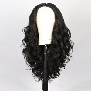 18 pulgadas 13x4 HD peluca con malla frontal onda de piña largo rizado negro frente femenino transparente frente piña onda cabello humano" - Product Image 4