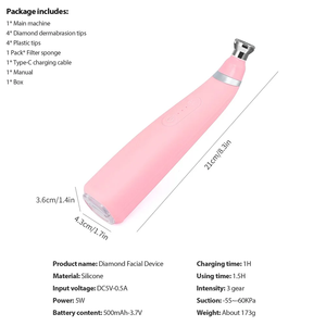 Dispositivo Facial de Diamante Portátil, Versión Mini, Multifuncional, para Eliminar el Acné, con 4 Puntas de Dermoabrasión + 4 Puntas para Puntos Negros - Product Image 4