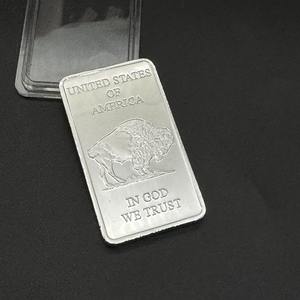 Großhandel Metall Buffalo Bullion Barren Maßgefertigte Legierung Versilberter Barren Eine Troy Unze Versilberter Bullion Barren als Geschenk - Product Image 5