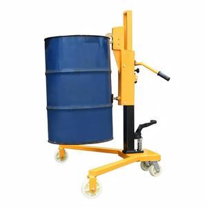 Orange Manual <b>Oil</b> <b>Drum</b> Trolley With Two Wheels For Warehouse Use 350 Kg Capacity Plastic Rim Plain Bearing - Product Image 3