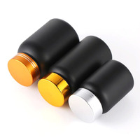 Vente en gros de flacons de médicaments noirs pour soins de santé de 80 ml, 100 ml, 120 ml, 150 ml, flacons vides pour compléments alimentaires avec couvercle noir