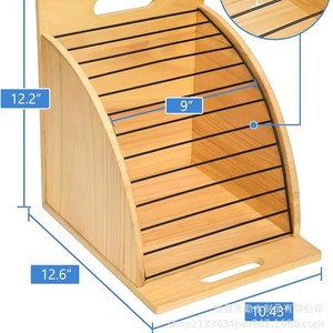 Wooden Document Organizer 8 Tier Desk <b>File</b> Rack Office Paper <b>Storage</b> Holder Rectangle Standing Type Multipurpose - Product Image 5