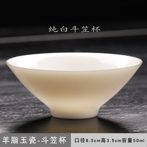 ชุดถ้วยชาพอร์ซเลนสีขาวหยกแกะอ้วนหมวกไม้ไผ่สำหรับ<span class=keywords><strong>เจ้าของ</strong></span>ถ้วยแบบจมแกะสลักอัญมณีมีสไตล์ความรัก - Product Image 6