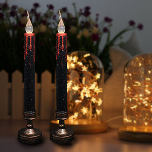 Bougies sans flamme à piles, lumières <span class=keywords><strong>LED</strong></span>, bougies décoratives en plastique pour cheminée intérieure, Noël, anniversaires, fêtes - Product Image 4