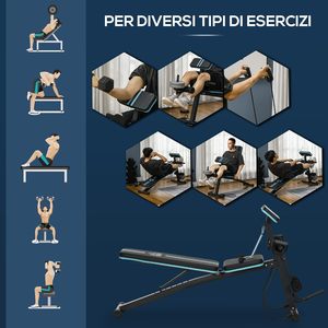 Banco de Gimnasio Plegable <span class=keywords><strong>HOMCOM</strong></span> con Marco de Acero Aleado y Plástico, 7 Niveles Ajustables, Banda de Resistencia, Banco Abdominal Multifuncional - Product Image 5
