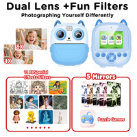 Imprimante thermique pour enfants, cadeau de Noël avec appareil photo, ensemble combo, 1300 mAh, imprimante photo portable AI AIGC
