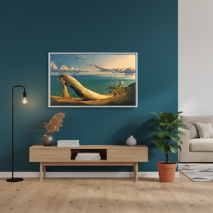 Printed <b>Canvas</b>: Surreal High Heel Fantasy Ocean Scene,WHITE <b>FRAMED</b> <b>CANVAS</b> - Product Image 3