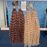 DiLuxe Hair Cheveux humains vierges brésiliens, ondulés profonds, à fibres plus épaisses, non traités, en vrac, 16"-24", trame simple, prix de gros