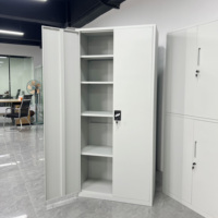 Archivador de Acero de Doble Puerta con Puertas con Cerradura y Estantes Ajustables, Archivador Metálico para Almacenamiento de Documentos de Oficina
