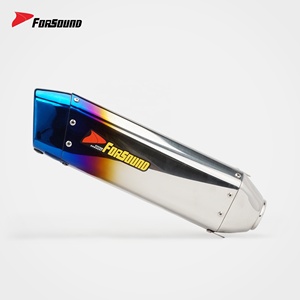 Tubo de Escape para Motocicleta Kawasaki <span class=keywords><strong>Ninja</strong></span> 400, Color Azul Quemado, Silenciador Deslizable, <span class=keywords><strong>Precio</strong></span> de Fábrica Forsound - Product Image 4