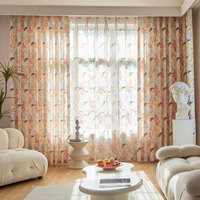 Tela de Cortina Transparente Estampada 100% Poliéster, Diseño de Hojas Hawaianas, Tela para Cortinas con Estampado Botánico, Venta al Por Mayor