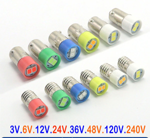 <span class=keywords><strong>Ampoule</strong></span> LED Super Lumineuse E10 à Vis et B9 à <span class=keywords><strong>Baïonnette</strong></span> avec Interrupteur à Bouton Poussoir, 6.3V 12V 24V 36V 48V - Product Image 1