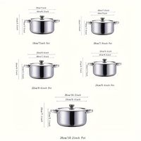 Ensemble de 5 casseroles en acier inoxydable avec couvercles, 5 tailles, ensemble de casseroles et poêles de cuisine durables et polyvalents pour un usage domestique