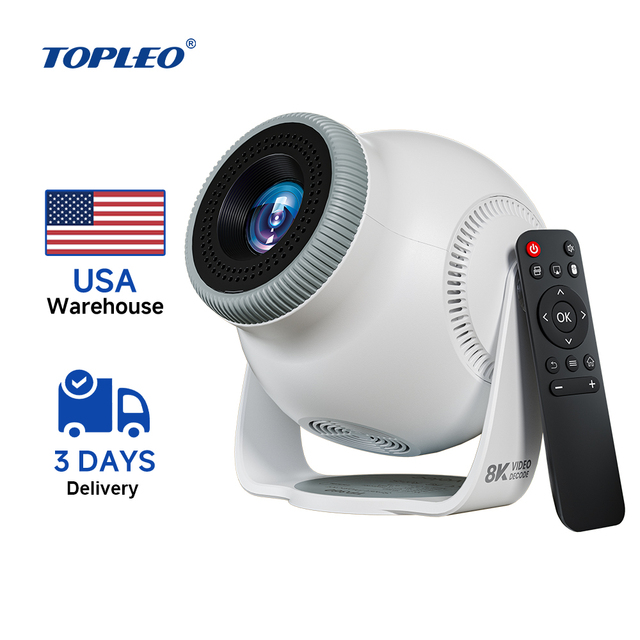 Topleo Smart Projector Outdoor Cinema Portable Home Theater 4k Video Projection Mini Android Projector