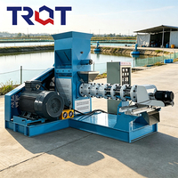 Machine extrudeuse d'aliments pour poissons électrique TRQT, haute productivité, capacité personnalisable, acier au carbone, multi-phases, pour l'alimentation en aquaculture