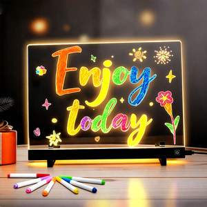 Quadro de Desenho Luminoso Glow Square para Crianças, Quadro de Escrita LED com Luz Noturna e Caneta Apagável Branco Quente, Brinquedo Infantil para Desenhar - Product Image 1