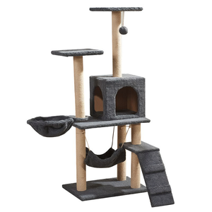 Menara Panjat Kucing Besar dari Kayu, Penggaruk Kucing dari Sisal, Papan Garukan Kucing, Rumah Kucing Lengkap, Mainan Menara Kucing untuk Dalam Ruangan - Product Image 1