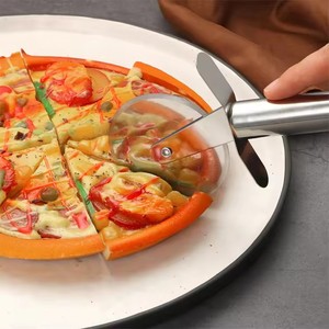 Alta calidad respetuoso con el medio ambiente grado alimenticio Premium 430 Acero inoxidable <span class=keywords><strong>Pizza</strong></span> cortador rueda hogar <span class=keywords><strong>Pizza</strong></span> cuchillo - Product Image 5