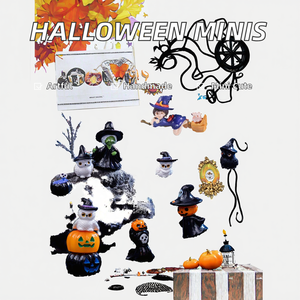 Figuras Decorativas de Resina en Miniatura para Halloween: Bruja Verde 3D, Búho, Momia, Murciélago, Calabaza Negra, Linterna, Fantasma, Vampiro - Product Image 2