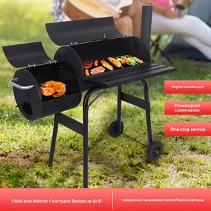 <span class=keywords><strong>Parrilla</strong></span> de Carbón para Exteriores de Alta Resistencia con Chimenea, Ahumador Portátil y Horno para Jardín, Patio y Camping - Product Image 3