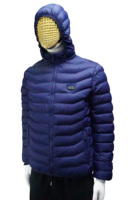 Veste d'hiver à capuche chauffante intelligente pour homme M091, solide, chaude, imperméable, coupe-vent, rembourrée, col roulé, en nylon, décontractée, pour l'extérieur