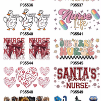 Encre inodore et sûre, décalcomanie UV DTF pour verre Libbey 16oz, motif Silly Goose Funny Nurse, lot mixte, prêt à être expédié en 48H
