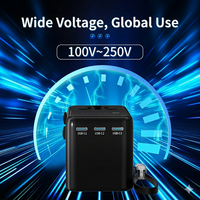 Enchufe Universal con Múltiples Puertos USB, Cargador de Teléfono de Viaje Rápido GaN de 20 W, Adaptador Internacional de Viaje con Voltaje de 240 V - 110 V