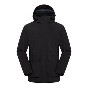 Parka para Hombre 3 en 1 con Capucha Desmontable, Chaqueta Cortavientos con Forro Polar, Ropa Impermeable para Exteriores - Product Image 4