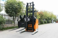 Chariot élévateur électrique télescopique à double portée profonde CQDX, chariot élévateur à conducteur debout pour allées étroites de 1,45 tonne, 10,5 m, trois étages