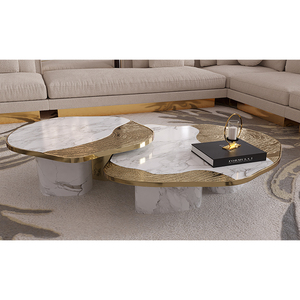 Fournisseur de meubles de luxe haut de gamme, table basse moderne italienne de luxe en marbre, BOCAS-CT-13- OPHELIA, meubles de luxe haut de gamme - Product Image 4