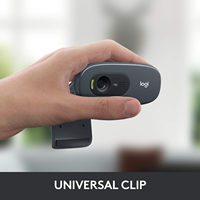 Cámara Web Logitech C270 HD Original, 720p, Videollamadas en Pantalla Ancha con Micrófono con Reducción de Ruido, Corrección Automática de Luz, Cámara Web USB