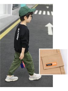 Vêtements pour enfants, nouveau design, pull noir à lettres pour enfants et ensemble pantalon sarouel, garçon - Product Image 4
