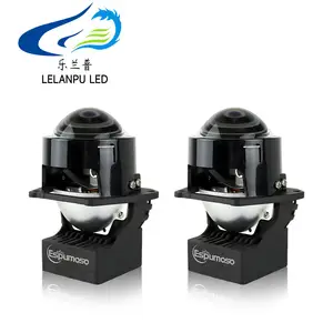 Sistem pencahayaan otomatis K207 lampu kabut led, lampu sorot rendah tinggi 55W 2 inci bi Led lensa proyektor laser untuk semua mobil