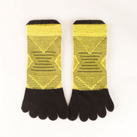 Chaussettes de sport pour jeunes à cinq orteils, en coton coloré, avec semelle en tissu éponge et enveloppement élastique, pour yoga, course et athlétisme