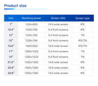 OEM kalite IP67 açık hmi dokunmatik ekran 1000 Nits 10.1/15/17/19 inç açık çerçeve kapasitif LCD monitör USB 12V