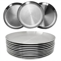 Plat de service classique en acier inoxydable résistant à la chaleur, écologique, pour la restauration, les fêtes, le barbecue, équipement de cuisine professionnel, plaque de cuisson pour grillades