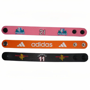 Customized Personalized Sports Silicone Wristband Waterproof Wind-Free Adjustable PVC Rubber Screen Printed Drip Promotional
