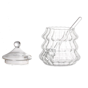 Tarro <span class=keywords><strong>de</strong></span> <span class=keywords><strong>miel</strong></span> <span class=keywords><strong>de</strong></span> vidrio <span class=keywords><strong>de</strong></span> borosilicato alto con forma <span class=keywords><strong>de</strong></span> árbol <span class=keywords><strong>de</strong></span> Navidad, resistente al calor, con cucharón <span class=keywords><strong>de</strong></span> vidrio. - Product Image 5