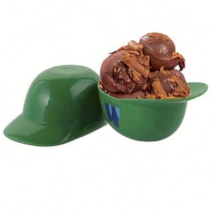 Conteneur en plastique PP sans BPA personnalisé de 8 oz, réutilisable, mini-casque de baseball, bol à collation, bol à crème glacée - Product Image 1