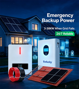 ระบบพลังงานแสงอาทิตย์แบบออฟกริด ESSLUCKY 15KW 10KW แผงโซลาร์เซลล์โพลีคริสตัลไลน์ คอนโทรลเลอร์ MPPT แบตเตอรี่ลิเธียมไอออน สำหรับใช้ในบ้าน - Product Image 1
