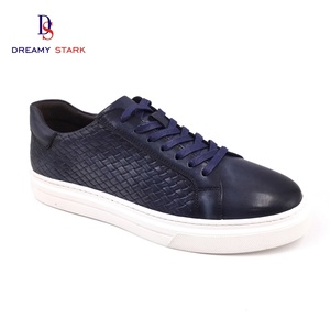 Chaussures pour hommes en cuir faites à la main, originales, personnalisées, en gros, nouvelle collection quatre saisons, baskets tendance à bout rond, pour loisirs - Product Image 1